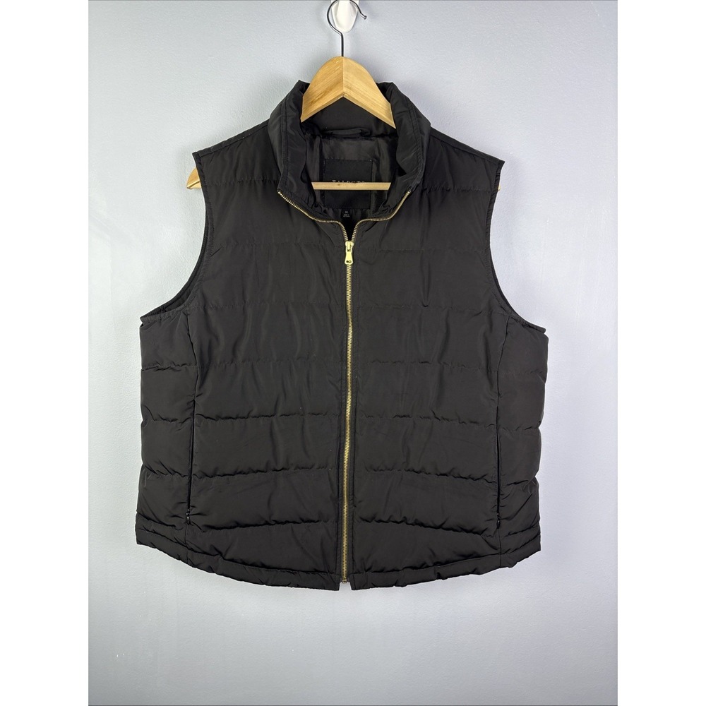 Talbots‎ Women's 1X Black Quilted Puffer Vest Duck Down Full Zip Outdoor